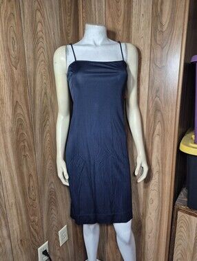 Akris Women's navy Sleeveless Square Neck Slip Dress Size 4.in excellent conditi